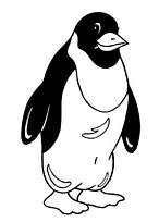 coloriage pingouin souriant